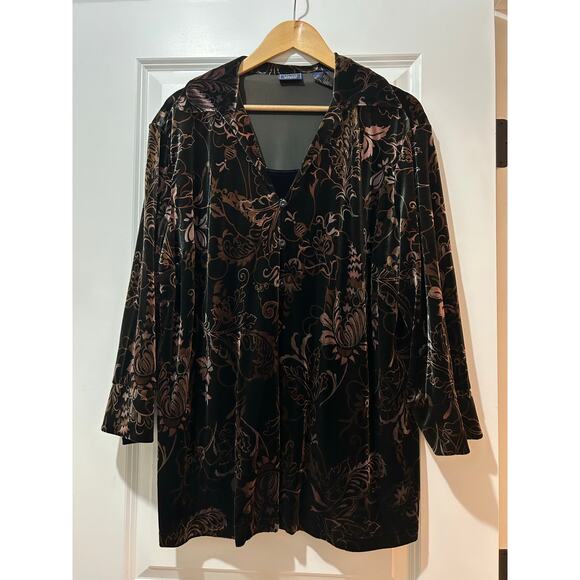 Laura Scott Burnout Dark Floral Velvet Fairy Grunge Women’s 20 22W Whimsigoth - Picture 1 of 7